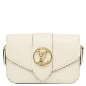 Louis Vuitton Shoulder Bag LV Pont Neuf Smooth Leather Cream White Blue Circle